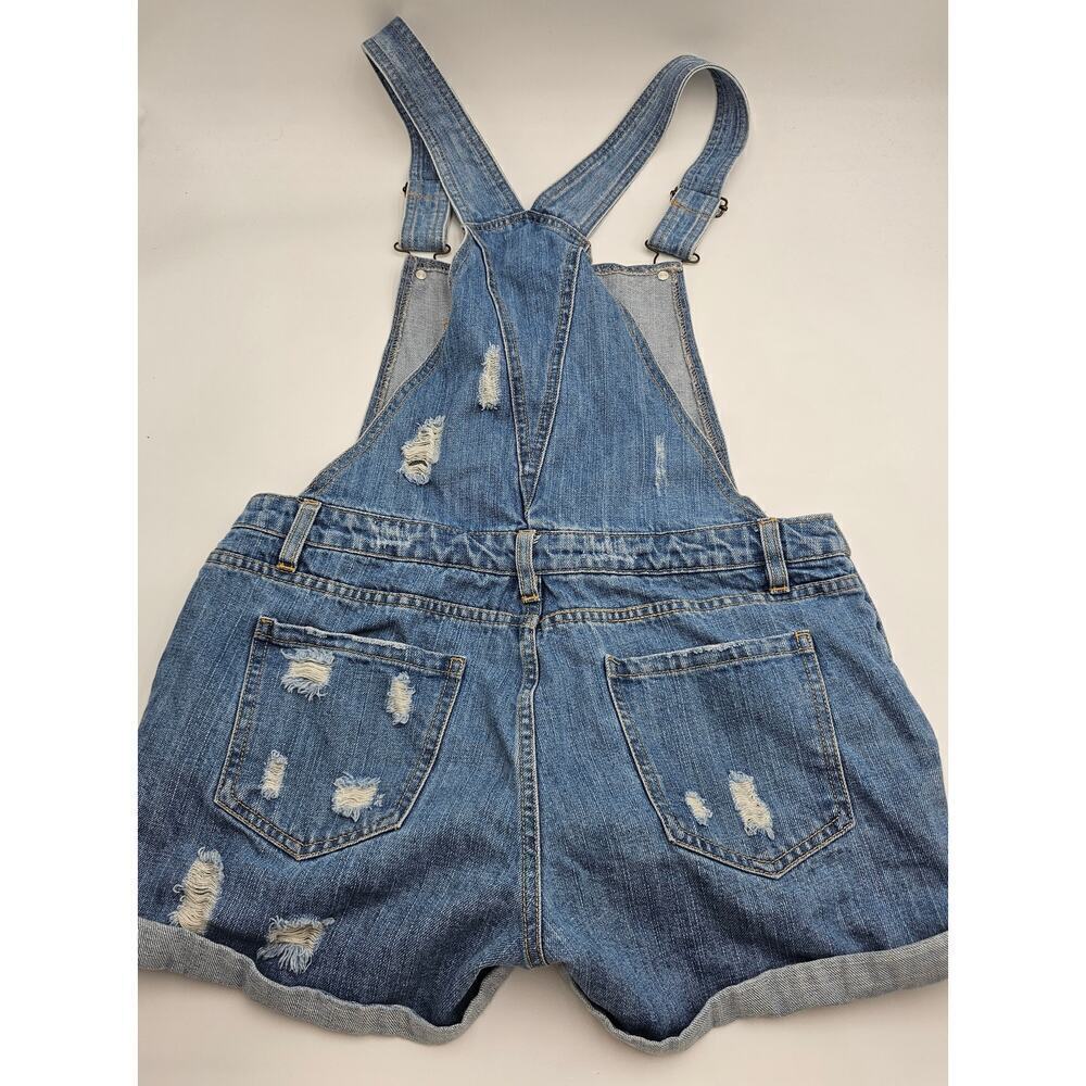 Harper Women's M Cuffed Denim Button Side Shortalls - Picture 8 of 8